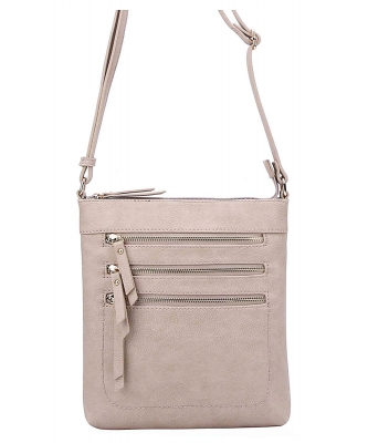 Crossbody Purse Bag Triple Zipper WU093 BRICK